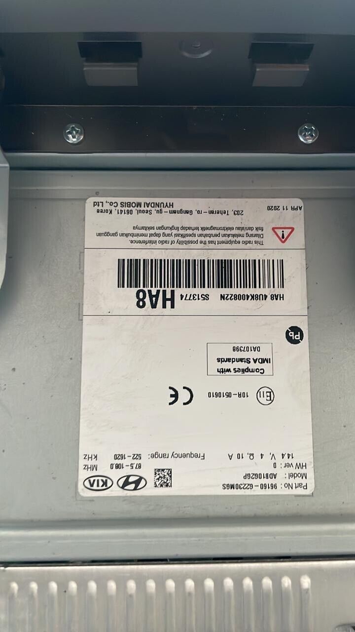 Hyundai Ioniq 2019 2021 OEM Head Unit Touch screen GPS Radio MP3