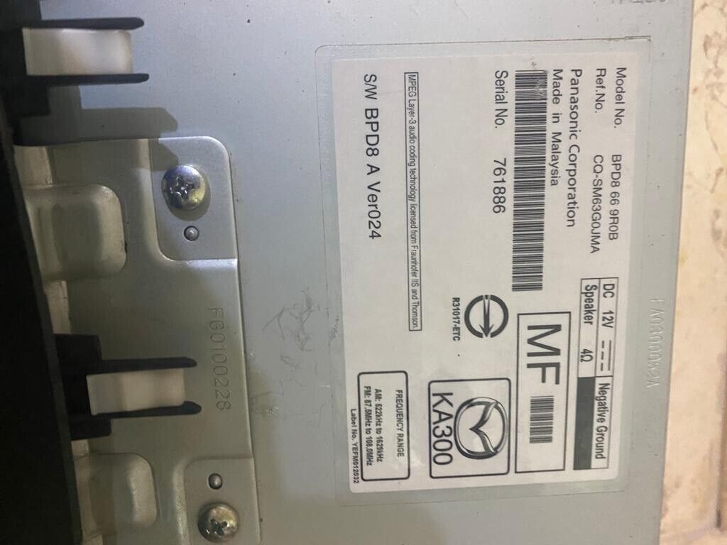 Mazda 3 2014 2015 2016 2017 2018 2019 original Radio