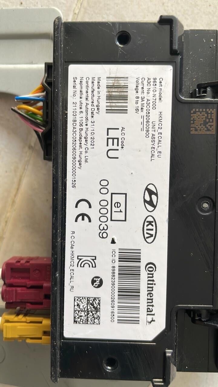 Hyundai Tucson 2021 2023 OEM ECall control unit HKMC2 96510N7000