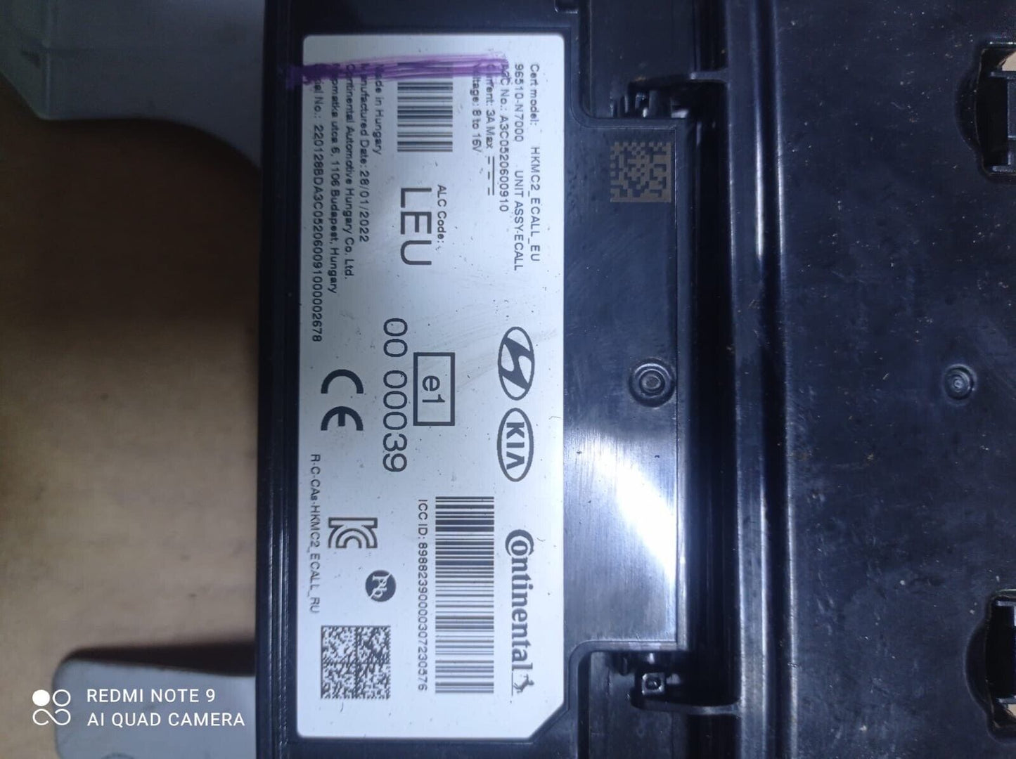 Hyundai Tucson 2021 2023 OEM ECall control unit HKMC2 96510N7000