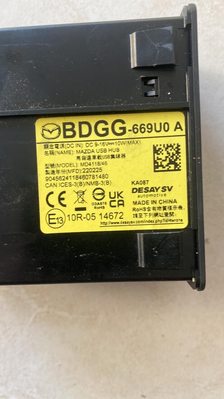 MAZDA CX-30 2020 2023 OEM CENTER CONSOLE USB AUXILIARY JACK ADAPTER PORT HUB