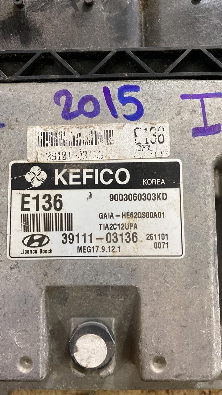 Hyundai I10 2015 ECU engine control unit 3911103136