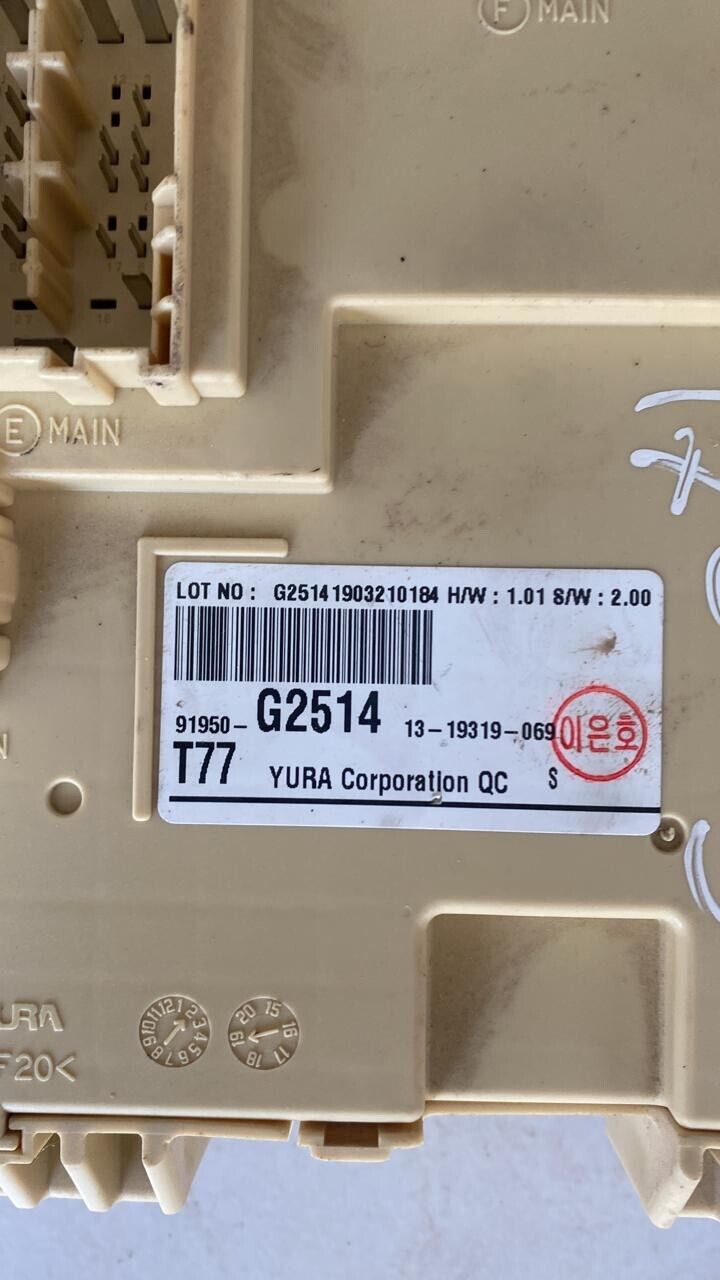 Hyundai Ioniq 2017 2019 fuse Box 91950G2514 T77