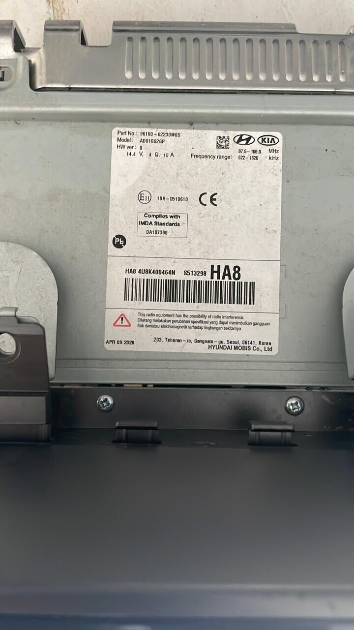 Hyundai Ioniq 2019 2021 OEM Head Unit Touch screen GPS Radio MP3