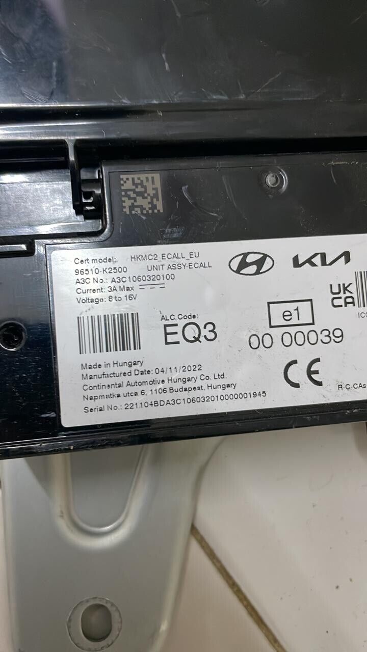 Kia Stonic 2019 2023 OEM ECALL Unit ASSY 96510K2500 HKMC2