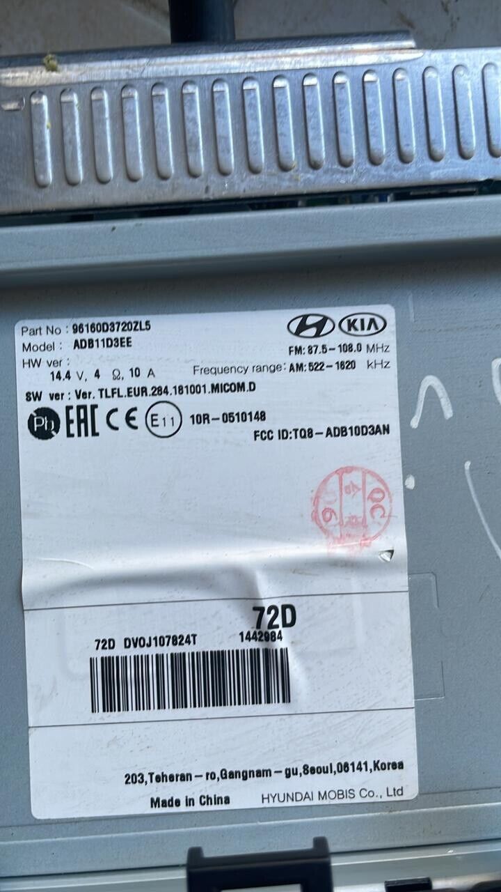 Hyundai Tucson 2018 2022 OEM radio Head unit touch screen GPS