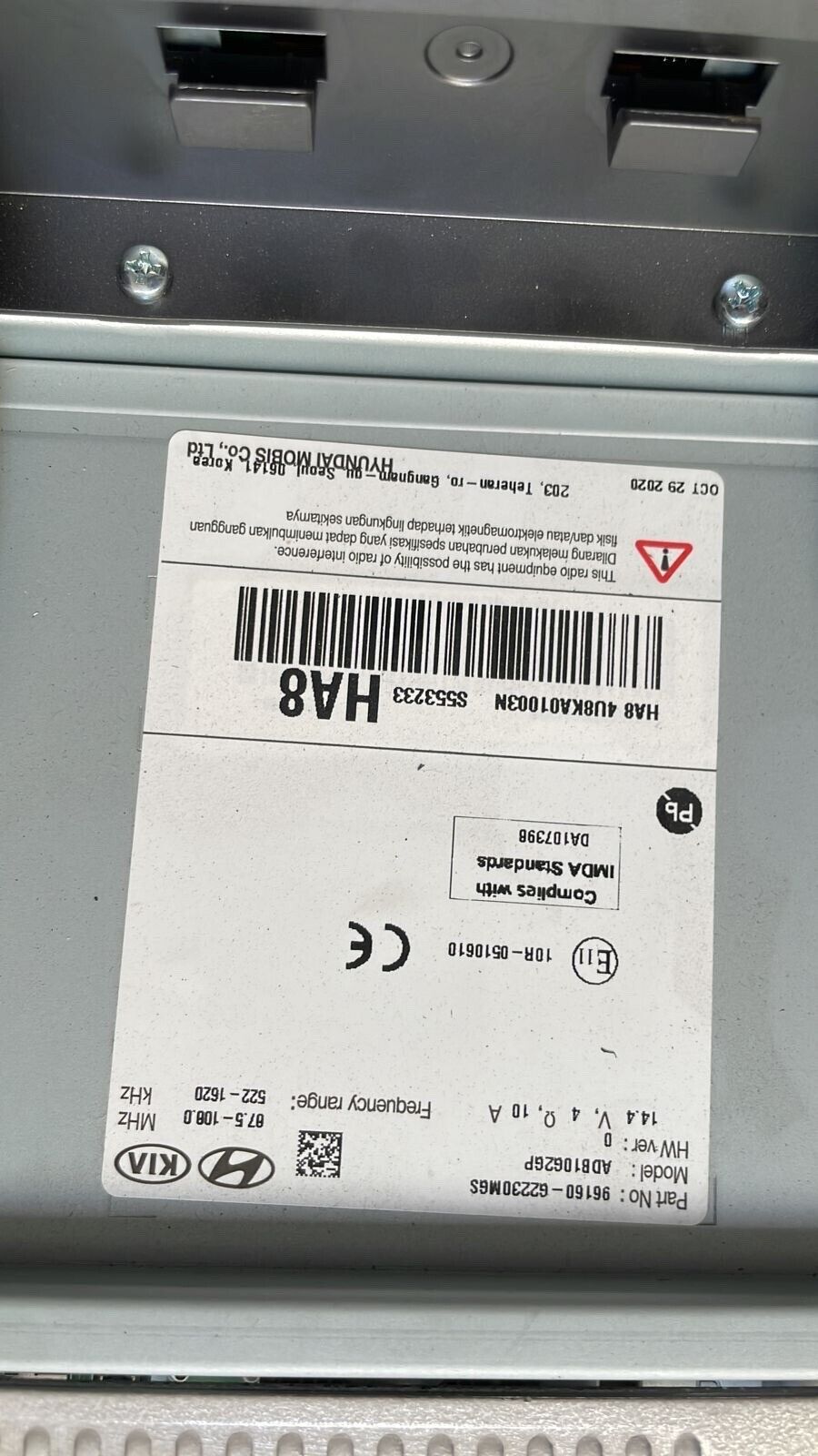 Hyundai Ioniq 2019 2021 OEM Head Unit Touch screen GPS Radio MP3