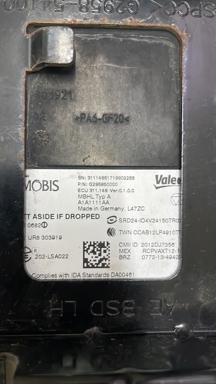 Hyundai Ioniq 2018 Rear Left Radar Spot Assist Sensor 95811G2000