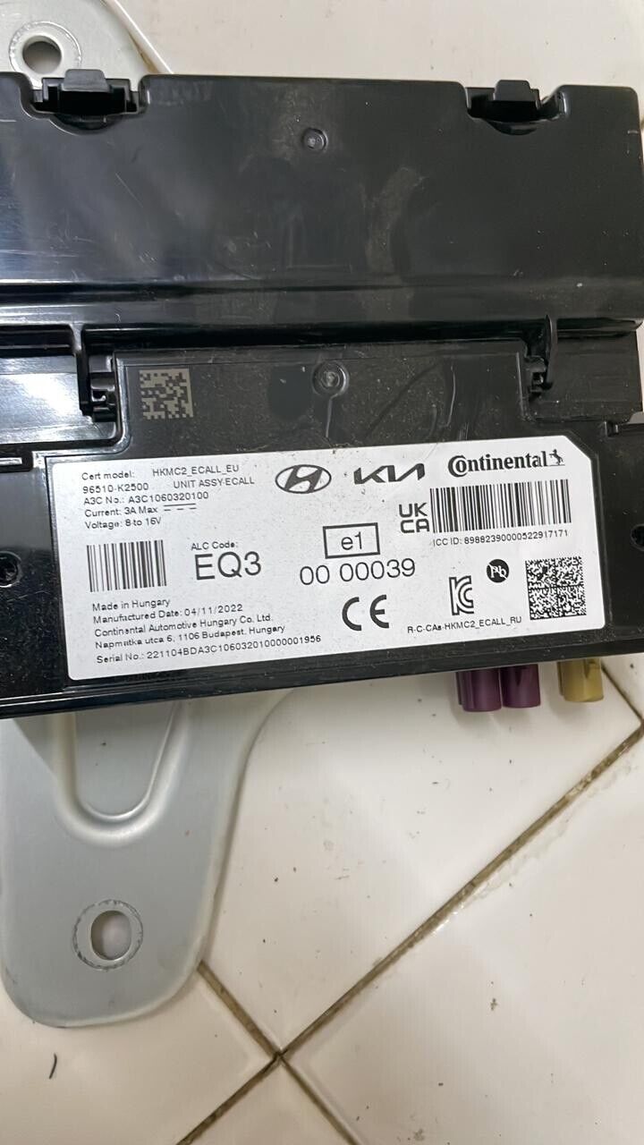 Kia Stonic 2019 2023 OEM ECALL Unit ASSY 96510K2500 HKMC2