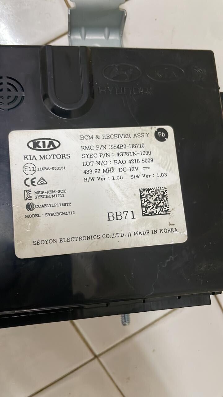 Kia stonic 2019 2022 OEM BCM Body control module 954B0-H8710 BB71