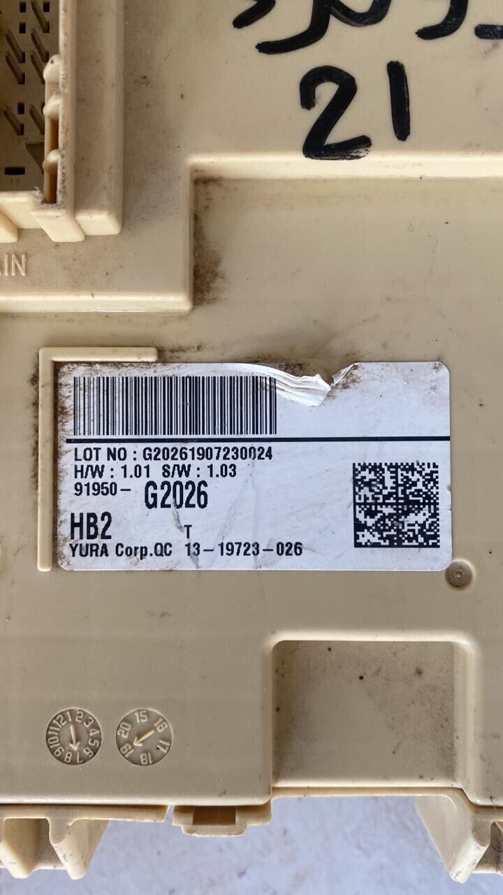 hyundai ioniq 2019 2021 fuse box 91950G2026 HB2