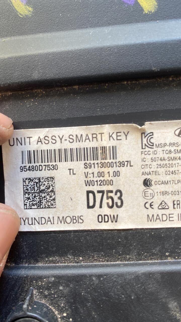 Hyundai Tucson 2019 OEM Smart key control unit 95480D7530 D753