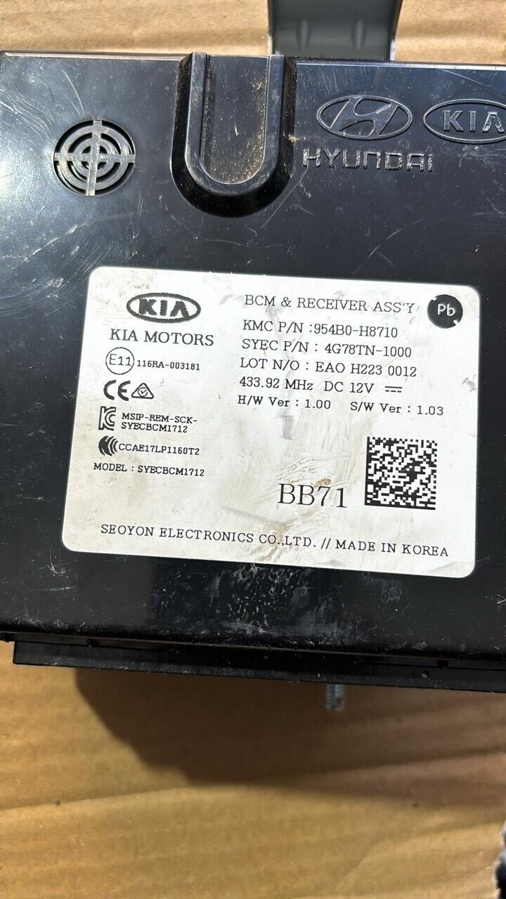 Kia stonic Body control module 954B0H8710 BB71