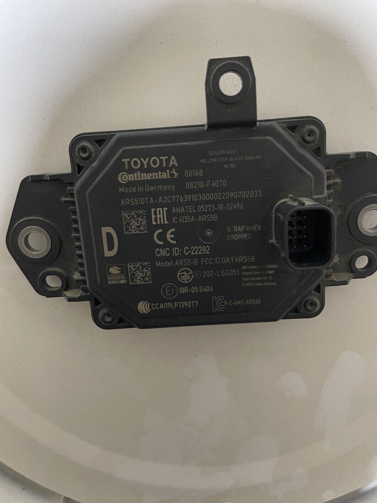 TOYOTA C-HR 2020 -2022 DISTANCE RADAR SENSOR ASSEMBLY OEM 88210-F4070