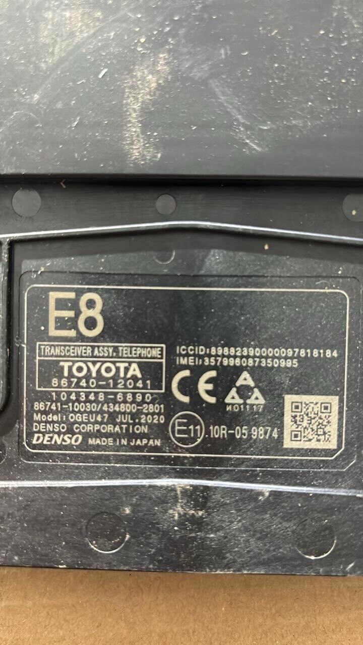 Toyota Corolla 2019 2020 Transceiver Telephone module part number 8674012041