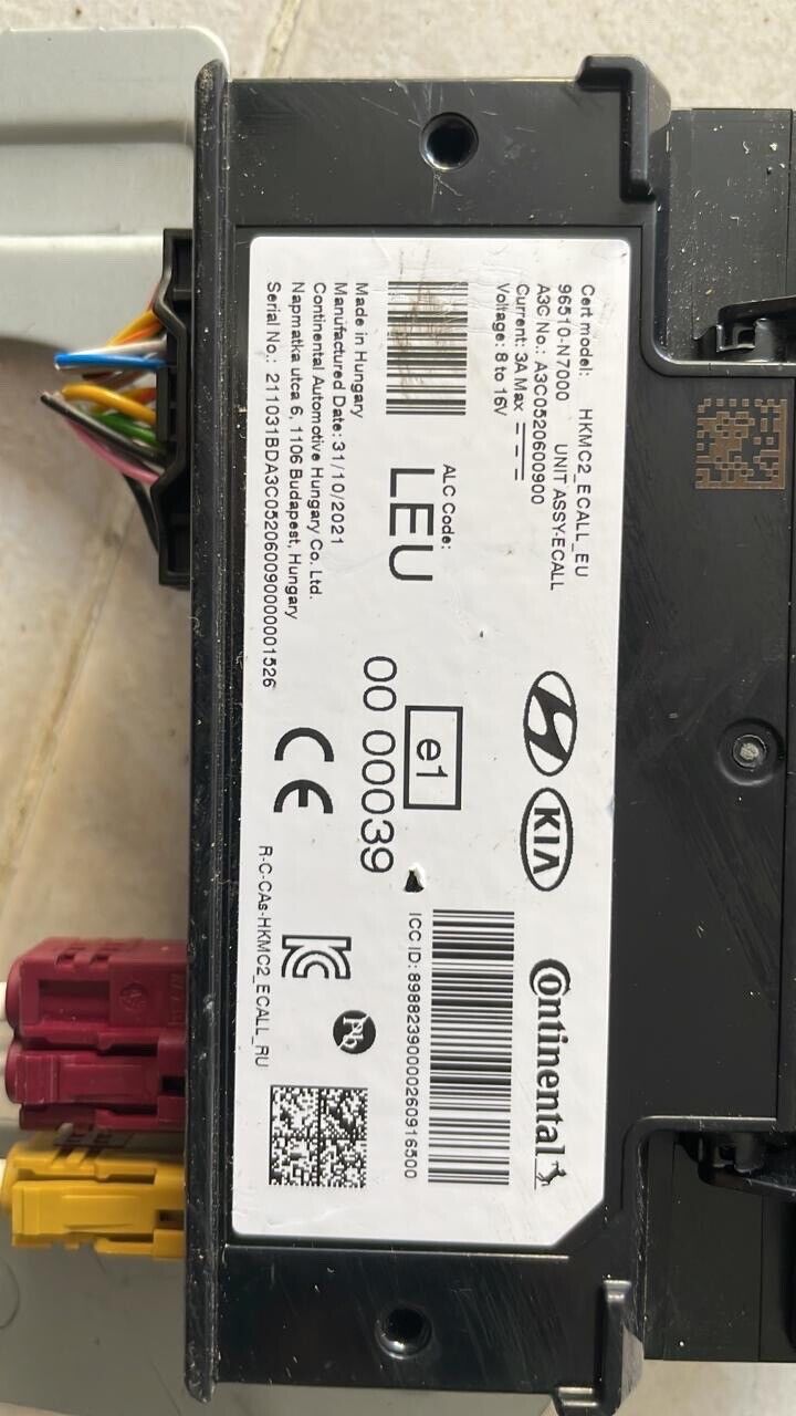 Hyundai Tucson 2021 2023 OEM ECall control unit HKMC2 96510N7000 