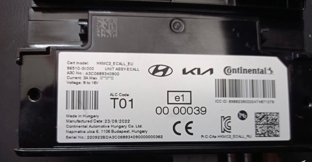 Hyundai Ioniq5 2022 2024 E Call emergancy Call unit 96510GI000