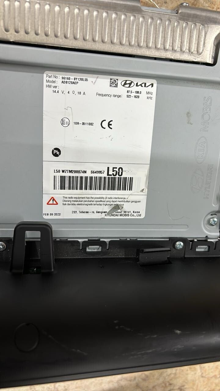 Hyundai Elantra 2021 2022 2023 OEM Radio Head Unit Touch Screen 96160BY130LS5