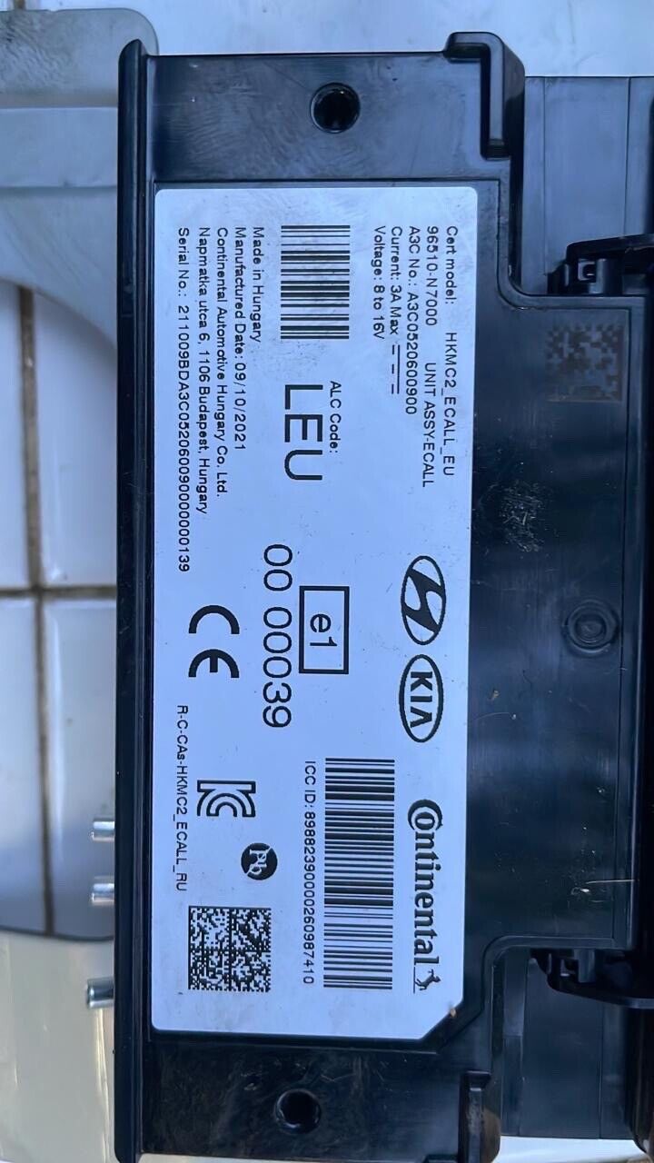 Hyundai Tucson 2021 2023 OEM ECall control unit HKMC2 96510 - N7000