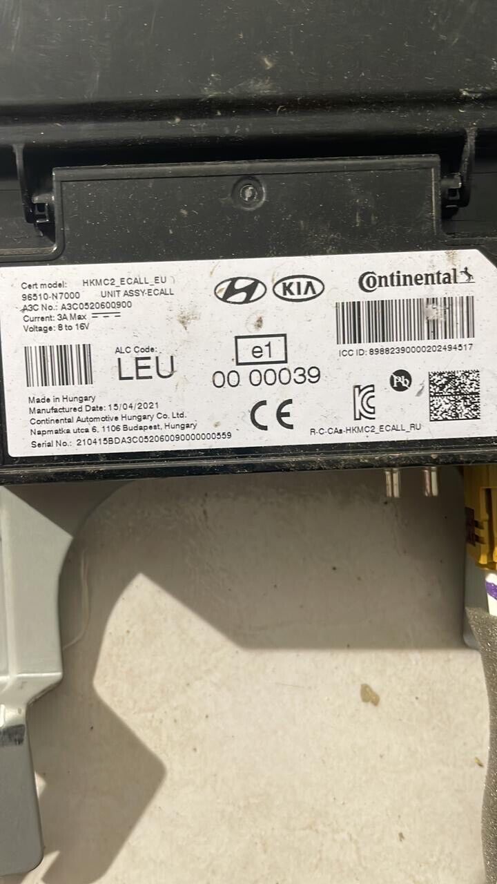 Hyundai Tucson 2021 2023 OEM ECall control unit HKMC2 96510N7000 