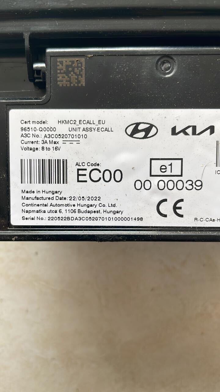 Hyundai I20 2021 2023 OEM ECall control unit 96510Q0000