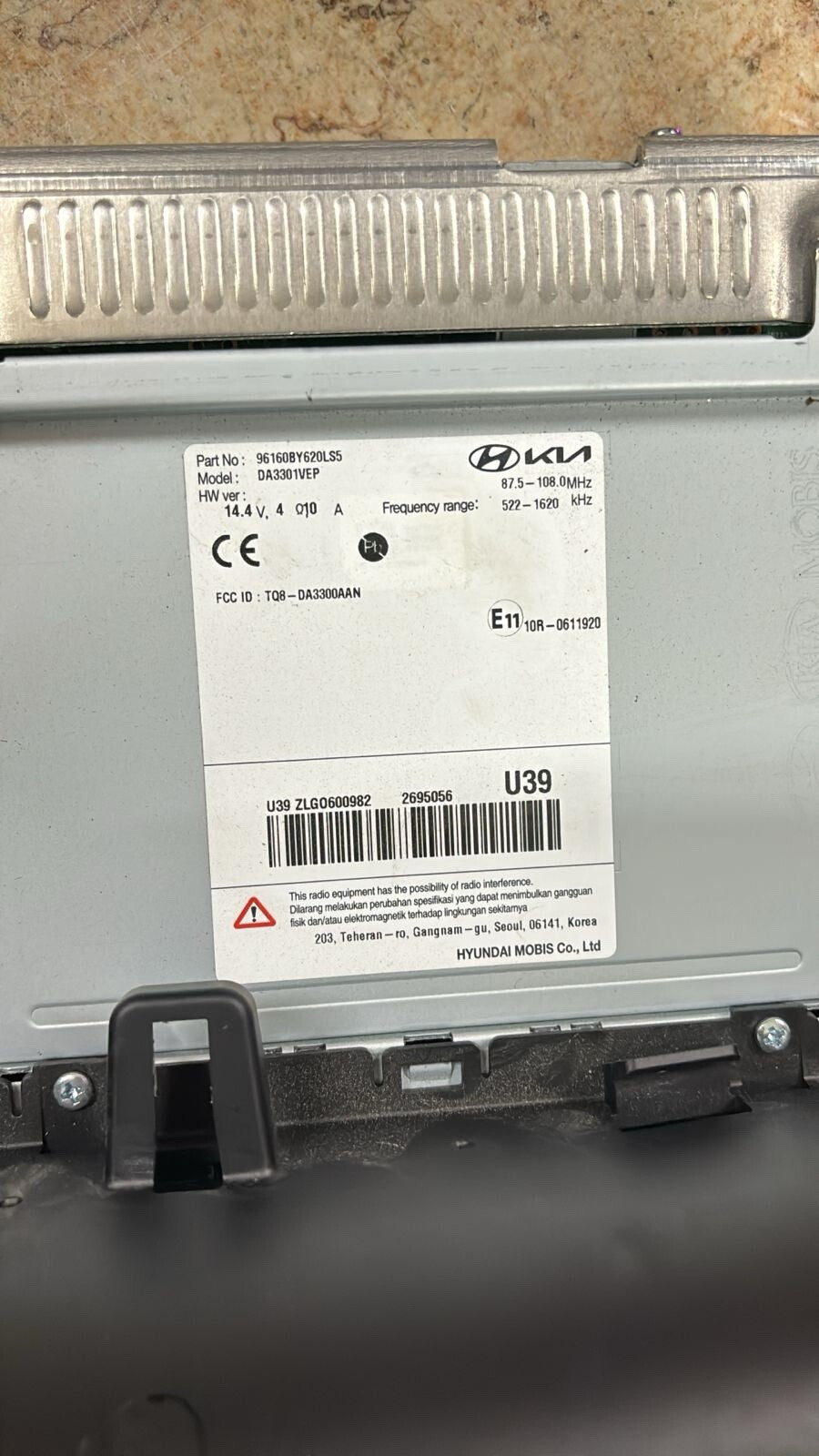 Hyundai Elantra 2021 2022 2023 OEM Radio Head Unit Touch Screen 96160BY130LS5