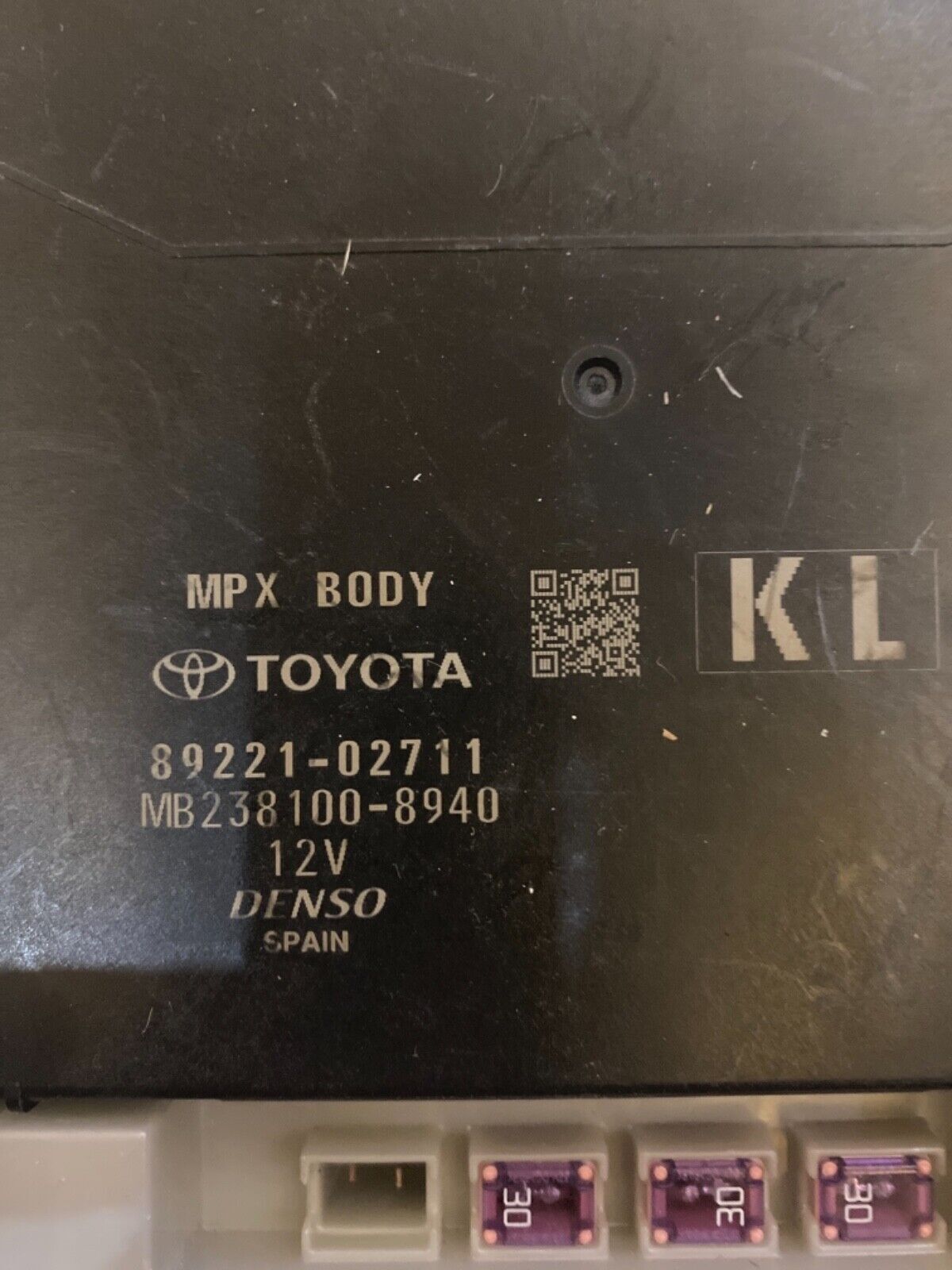 2020 TOYOTA COROLLA MPX BODY CONTROL MODULE 8922102711 MB2381008940