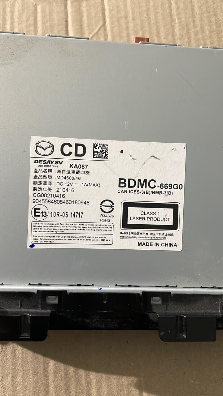 Mazda 3 2020 2023 OEM CD Drive BDMC669G0