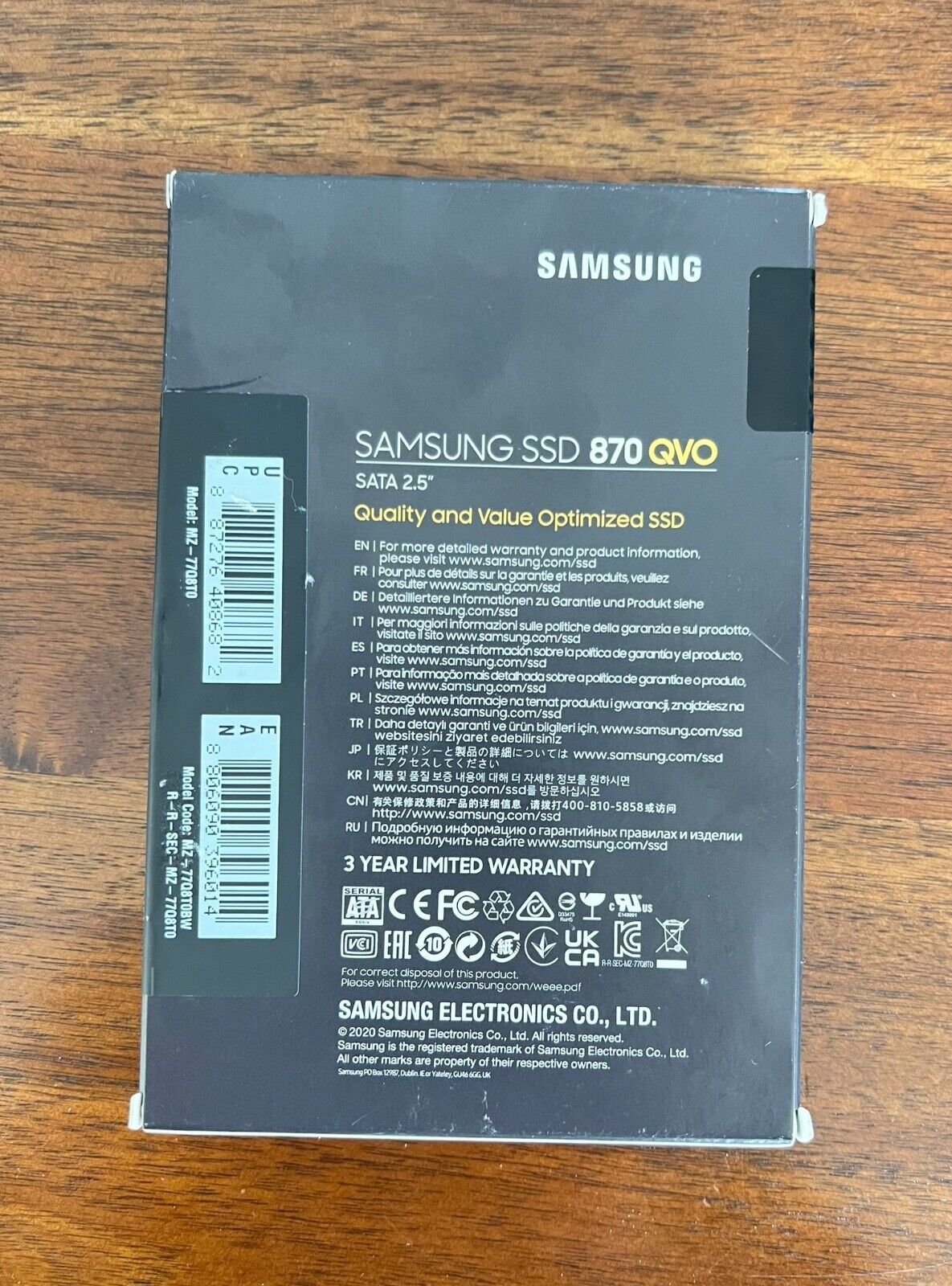 Samsung 870 QVO 8TB 2.5" SATA Internal SSD (MZ-77Q8T0)