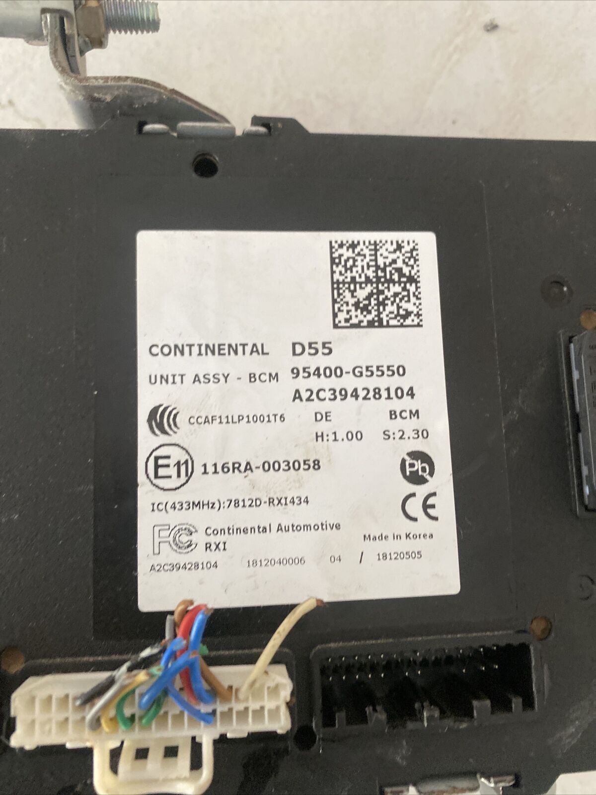 Kia Niro OEM BCM body control unit 95400G5550