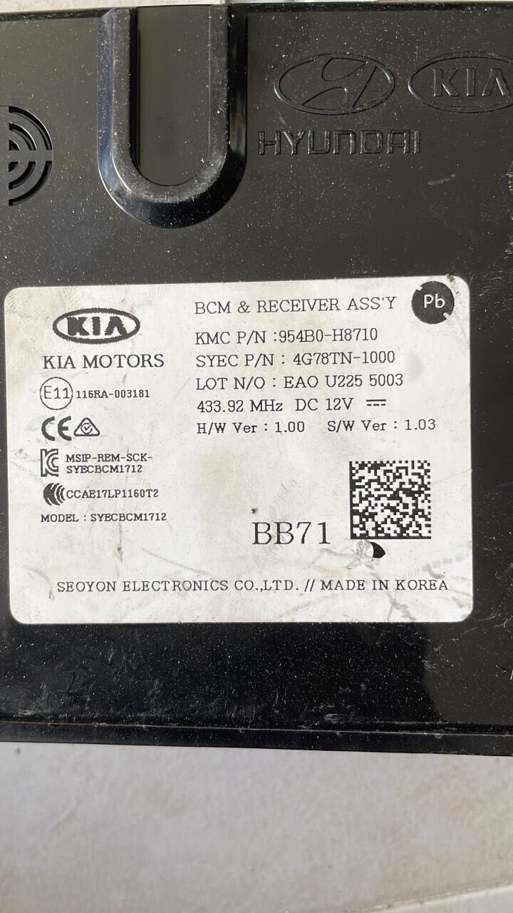 Kia stonic 2019 2022 OEM BCM Body control module 954B0-H8710 BB71