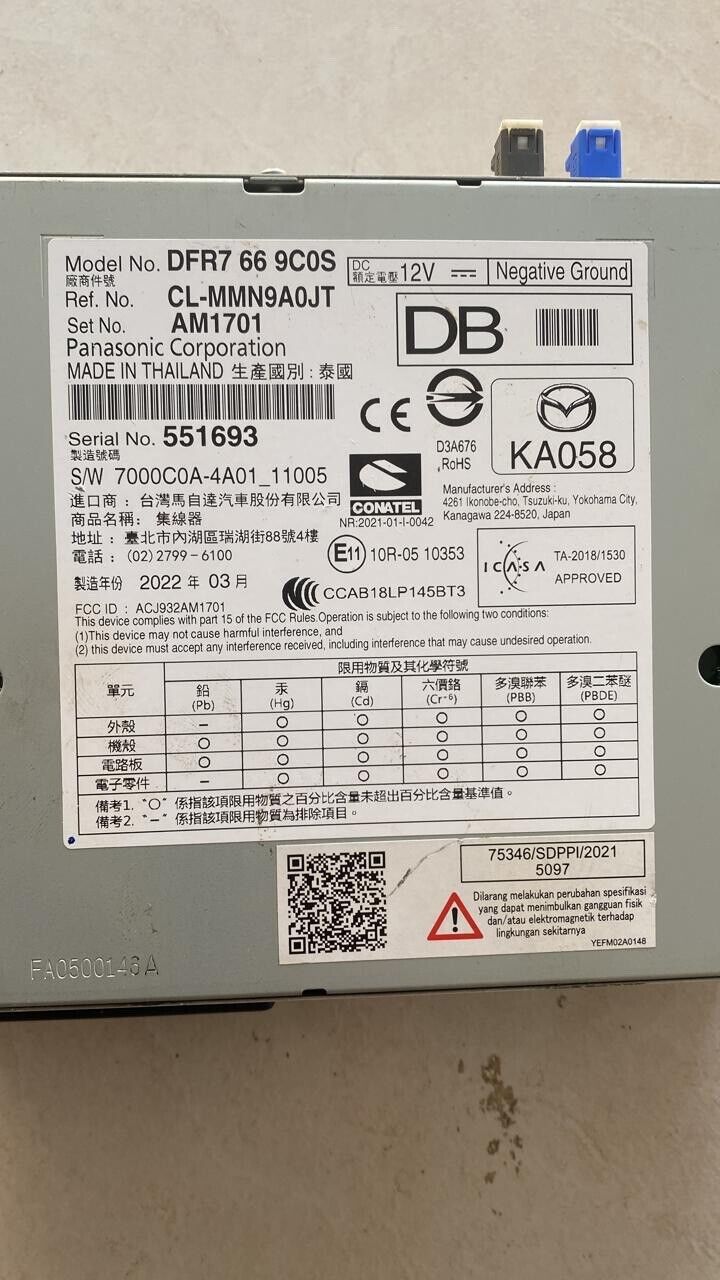 Mazda CX30 2020 2023 Radio computer Unit connectivity DFR7669C0F DFR7669C0P 0S