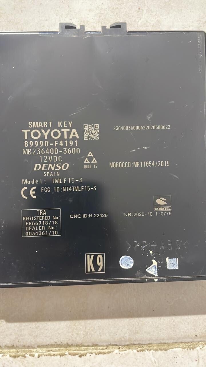 toyota CHR 2017 2022 OEM keyless Smart Control OEM 89990F4191 K9