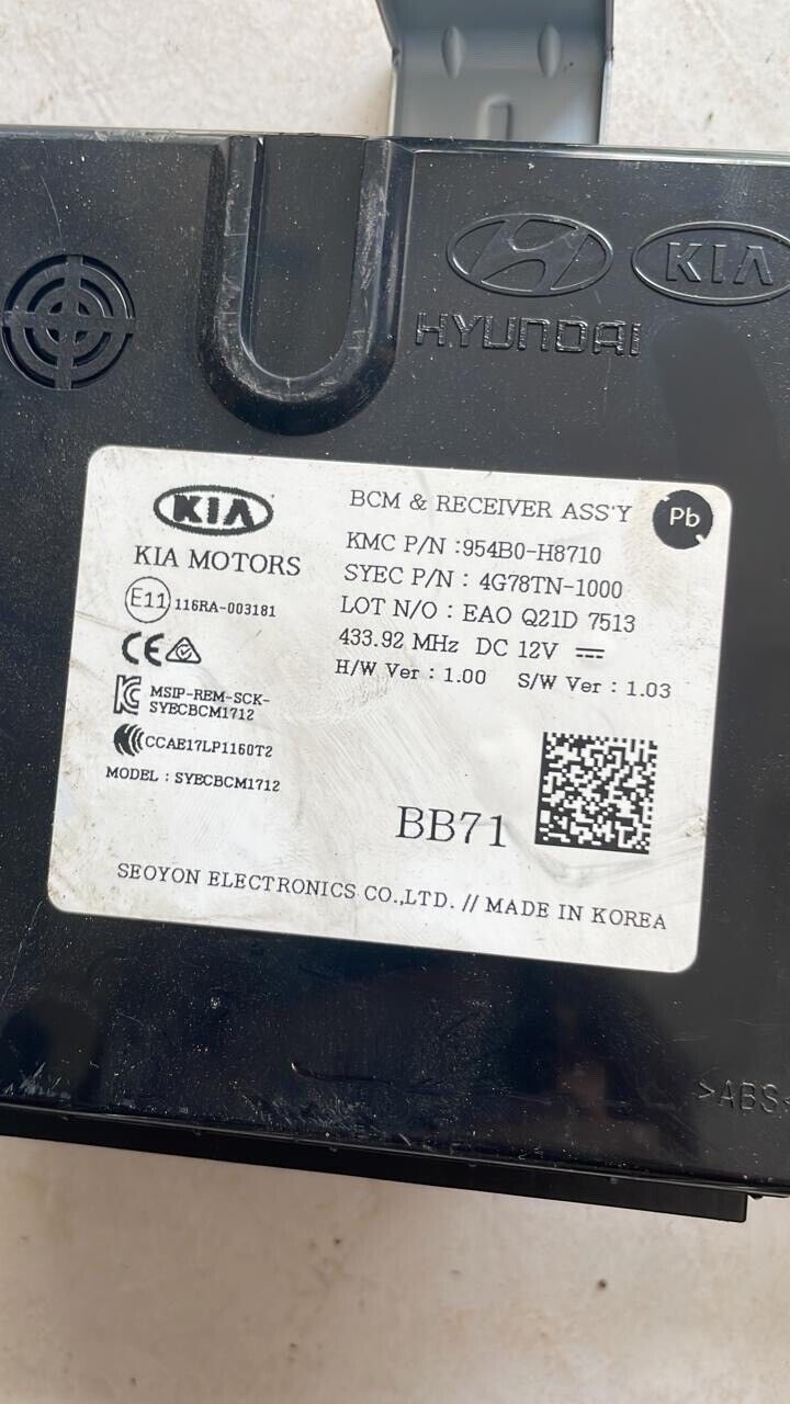 Kia stonic 2019 2022 OEM BCM Body control module 954B0-H8710 BB71