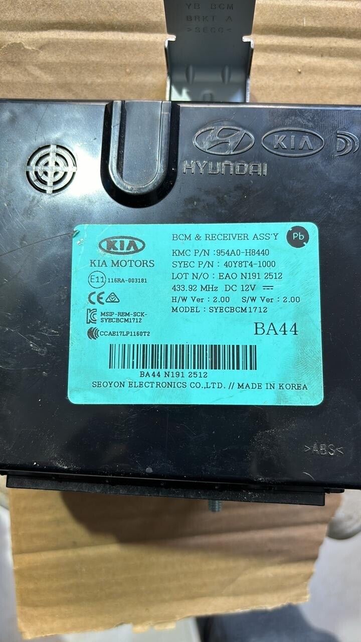 Kia Stonic 2019 2022 OEM BCM ASSY Receiver unit 954A0H8440 BA44