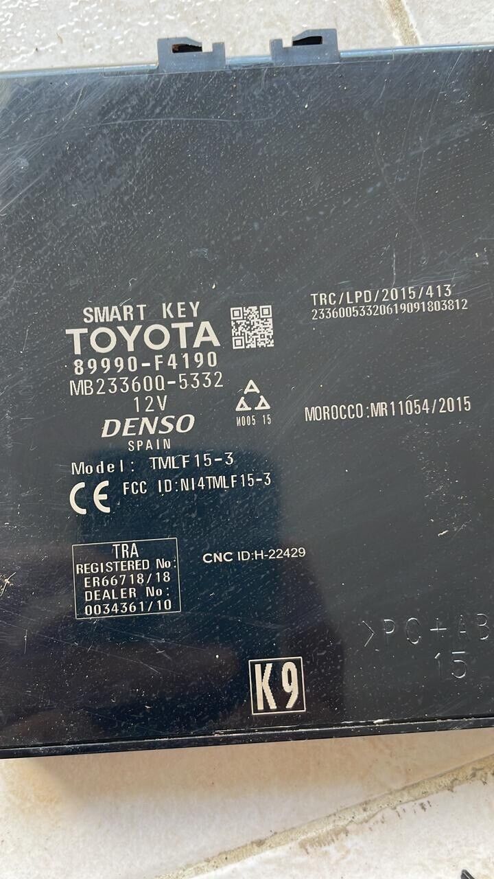 toyota CHR 2017 2020 keyless Smart Control OEM 89990F4190